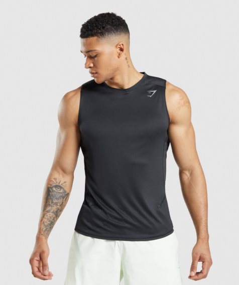 Men's Gymshark Speed Evolve Tanks Black | CA 10736A